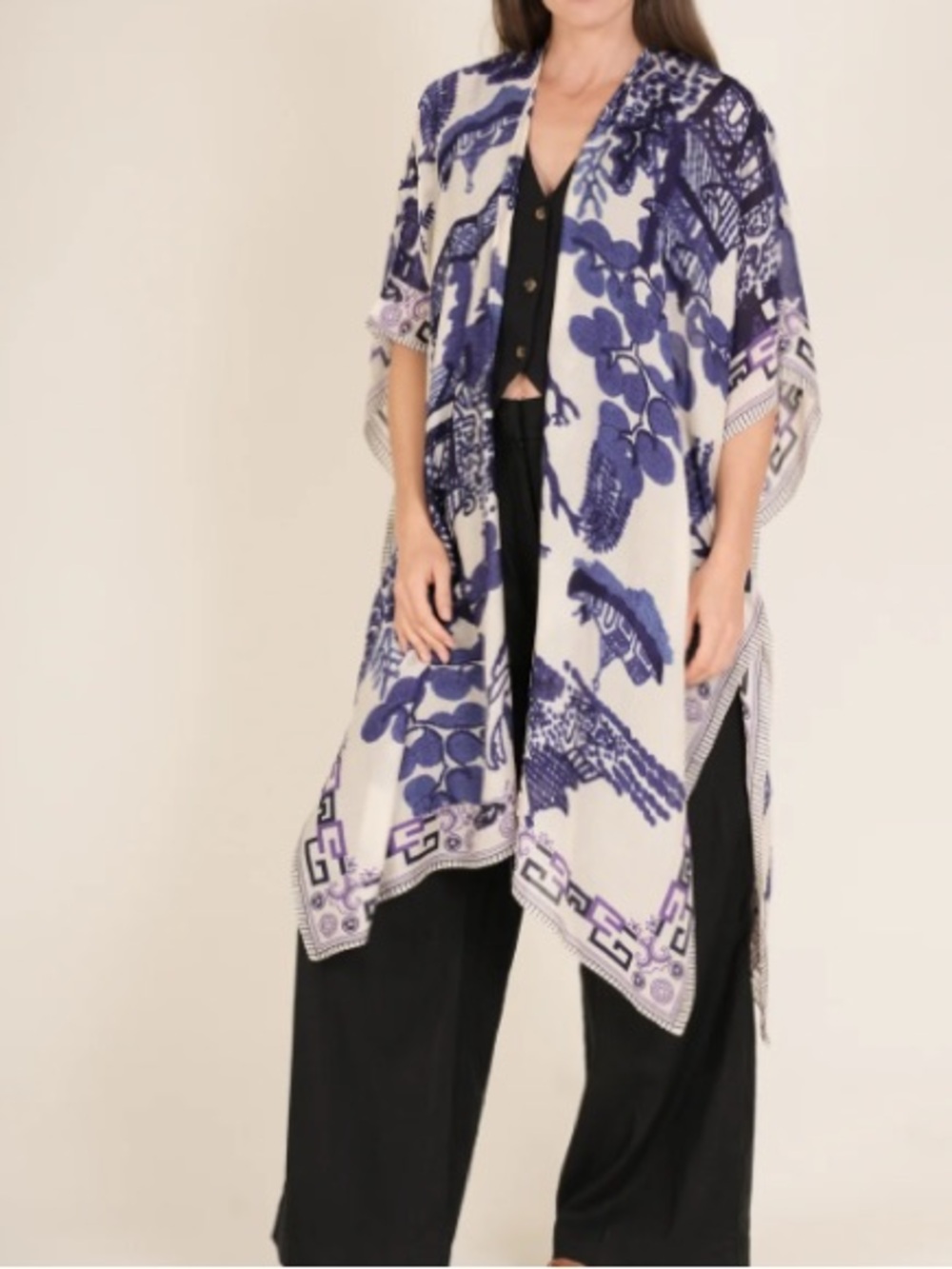 One Hundred Stars Giant Willow Throwover Kimono
 Duster Cardigan